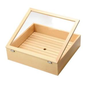 ヤマコー（用美）木製ネタケース（ネタ箱）目皿•アクリル蓋付き 35584 ネタ箱 目皿・木製蓋付 用美(ヤマコー) 中サイズ - 【通販