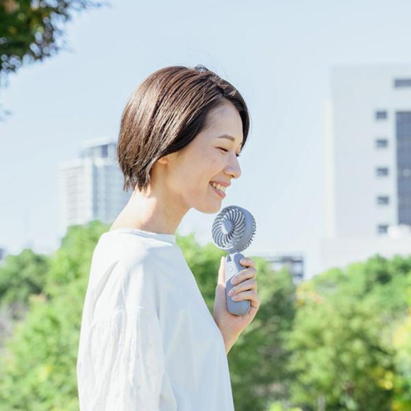 大風量ダブルファンカラビナ付き LCAF001LW 扇風機 ハンディファン ミニ パワフル かわいい...