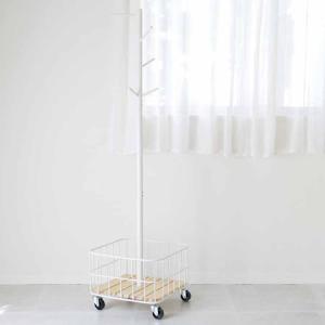 マッシュ Mash バイケージポールハンガー ホワイト 弘益 BCPH-380-WH 収納 衣類 カゴ付き リビング 玄関 子供部屋 キャスター付き 北欧 おしゃれ シンプル 【送