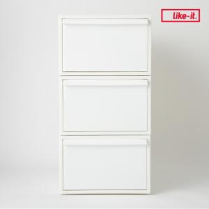 ライクイット Like-it クローゼットシステム 引出し 3個組 オールホワイト ライクイット CS-D2 収納ケース  3P 奥行き52cm クローゼット収納にピッタリ  送