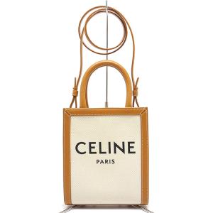 未使用 CELINE セリーヌ ミニバーティカルカバ キャンバス カーフ 未使用 CELINE セリーヌ ミニバーティカルカバ キャンバス カーフ