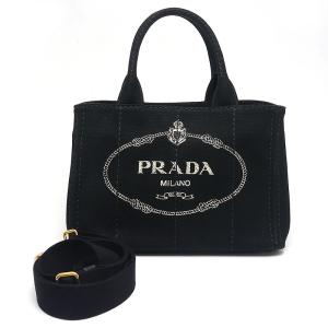 プラダ PRADA カナパ トートバッグ 1BG439 キャンバス ブラック 黒 2WAY 斜め掛け可｜kurata7