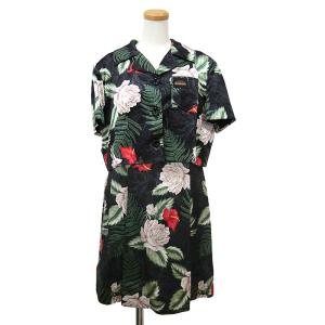 グッチ GUCCI ハワイアンプリント セットアップ シャツ ワンピース サイズ40/42 ブラック