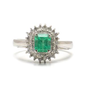 Pt900 エメラルド0 66ｃｔ ダイヤ0 32ｃｔ エメラルドダイヤモンドリング 9 5 指輪 5月誕生石 Leprincenoir