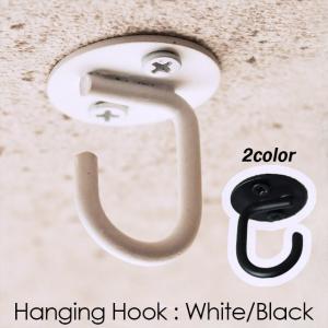 アイアン ハンギングフック （White・Black）OPEN型 アイプレート /吊り金具 園芸 収納　爆買