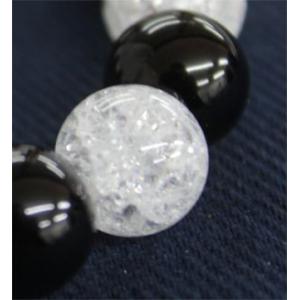 知性や理解力を高める宝石 オニキス10mm×クラック水晶10mm（内径14 
