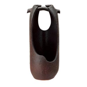 信楽焼　茶窯変手桶花入　花器