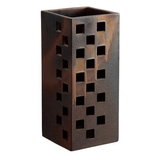 信楽焼　傘たて　スクエアーゴールド傘立　