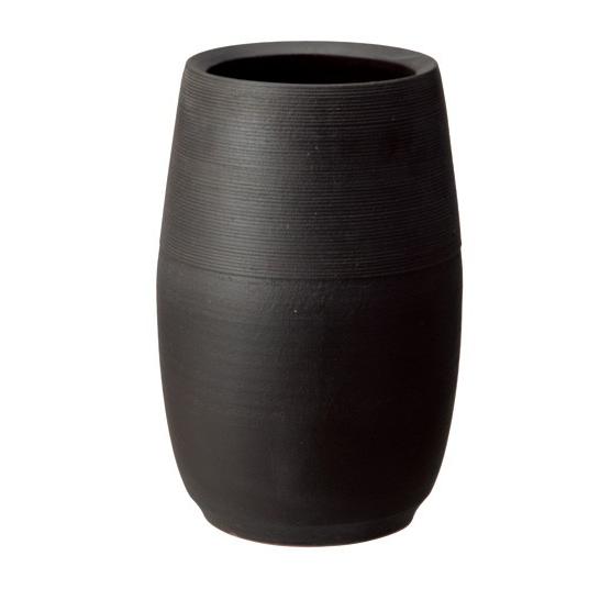 信楽焼　傘たて　ブラックマット傘立　