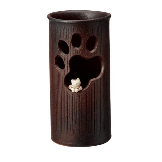 信楽焼　傘たて　窓ねこ傘立　