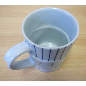 砥部焼 マグカップ 呉須象嵌 縦じま×乱線 カ...の詳細画像1