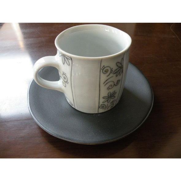 砥部焼　コーヒーカップ＆ソーサー　コーヒーカップ　花切立　焼き物　陶器　陶彩窯