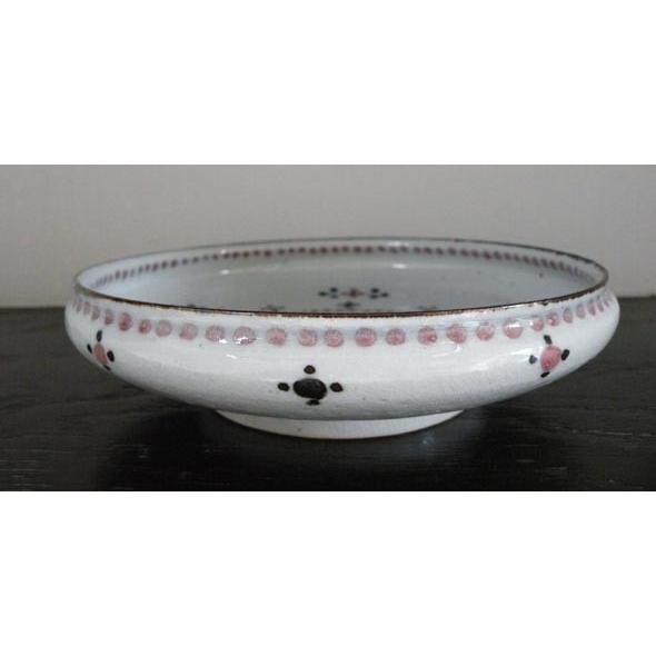 砥部焼　小花文　7寸深皿　ピンク　食器皿　 陶彩窯　焼き物　陶器