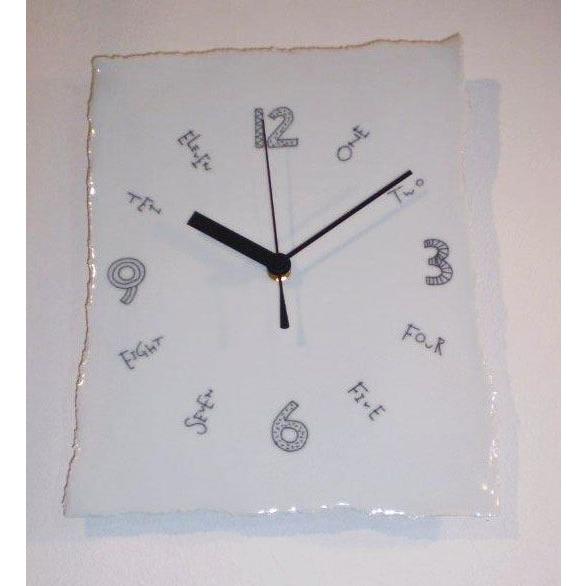 砥部焼　時計   長方形　陶彩窯　焼き物　陶器