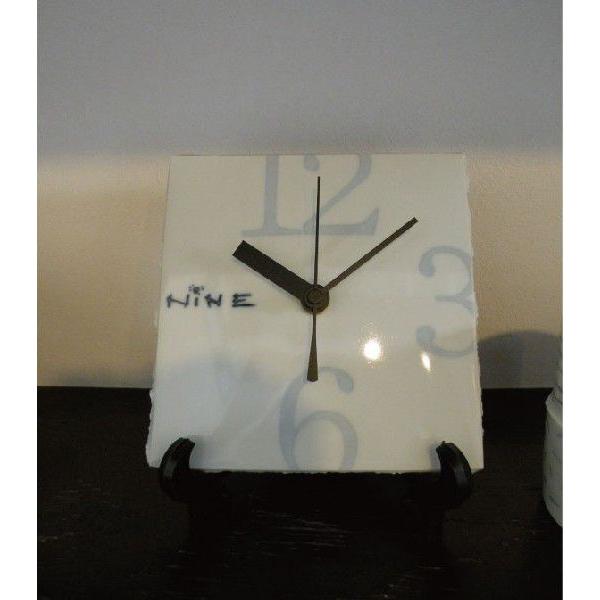 砥部焼　時計   正方形　　陶彩窯　焼き物　陶器