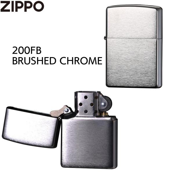 ZIPPO ジッポー ライター #200FB ブラッシュクローム‐ジッポ オイルライター ブラッシュ...