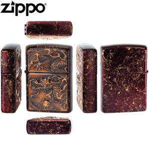 ZIPPO ライズメタル 赤龍 金乱糸 赤 漆...の詳細画像1