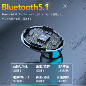 ワイヤレスイヤホン Bluetooth5.1コンパクト 高音質 重低音 防水 スポーツ iPhoneAndroid ブルートゥース 最新型