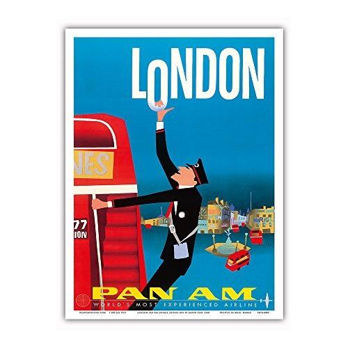 イギリス ロンドン - 二階建てバス。ボブリルとシュウェップス - パン・アメリカン航空 - ビンテ...