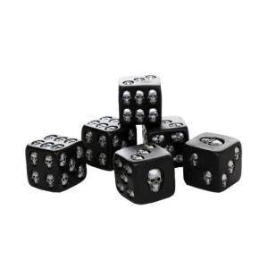 Decorative Black Skull Dice of Death 3.8cm Each Set of 6 並行輸入｜kurichan-shop