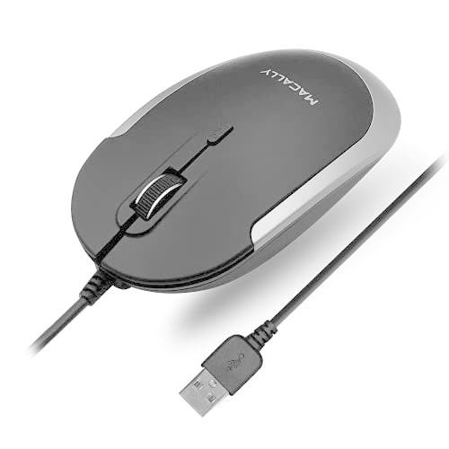 Macally サイレント USB マウス有線 Apple Mac Windows PCラップトップ...