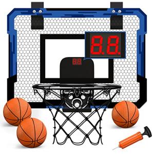 QDRAGON ミニバスケットボールフープ ドア上バスケットボールフープ 屋内 ボール3個/インフレーター/分離リム付き バスケットボー 並行輸入｜kurichan-shop