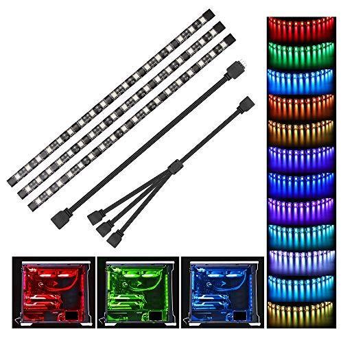 Speclux RGB LED PC ストリップライト 3個 5050 磁気コンピュータケース LE...