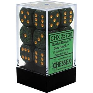 Chessex Dice d6 Sets: Golden Recon Speckled - 16mm Six Sided Die 12｜kurichan-shop
