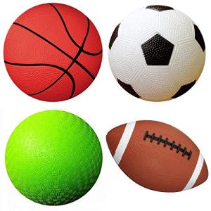 AppleRound スポーツボール4個セット 5インチサッカーボール 5インチバスケットボール 5インチプレイグラウンドボール 6.5 並行輸入｜kurichan-shop