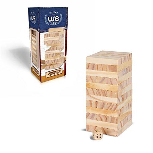WE Games Mini Wood Block Stacking Tower that Tumbl...