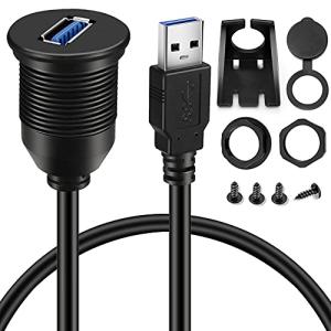 BATIGE 2ポート 2口USB 3.0オス - USB 3.0メス AUX 車/トラック/ボート/バイクのダッシュボードパネル固定用 並行輸入｜kurichan-shop