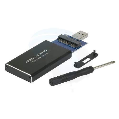 SSD mSATA - USB 3.0 エンクロージャ ハードドライブボックス ポータブルメモリドラ...