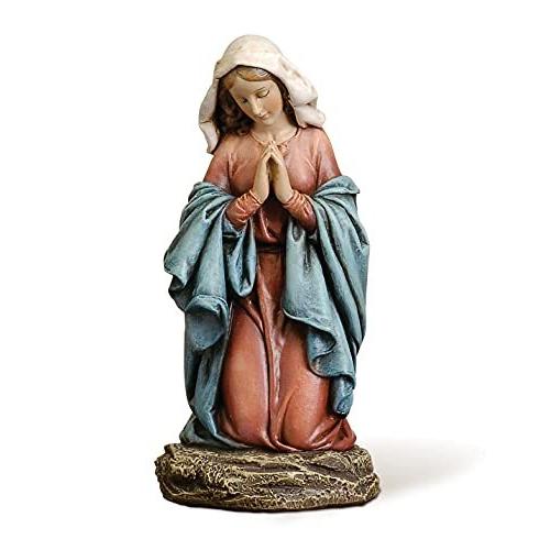 美しいお顔の、祈る聖母マリア マーブルレジン 彫像 彫刻 高さ約17ｃｍ/Praying Madon...