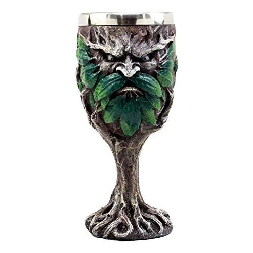Ebros Gift 神話&amp;伝説 神秘的な森のスピリット グリーンマン 神聖 ワインゴブレット 聖杯...