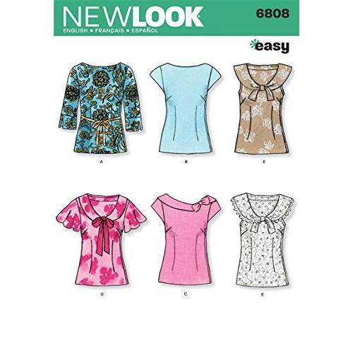 New Look Sewing Pattern 6808 Misses Tops  Size A 8...