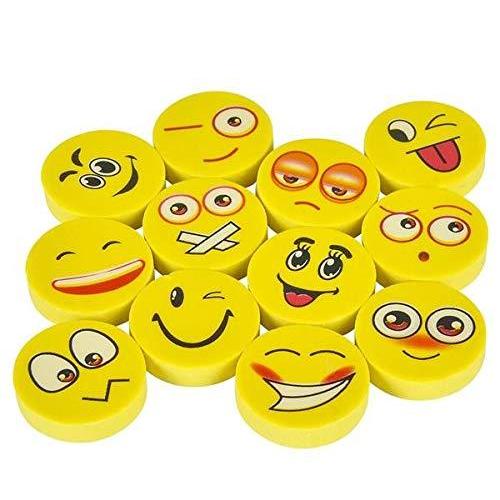 Lot Of 72 Assorted Round Emoji Face Erasers by Rho...