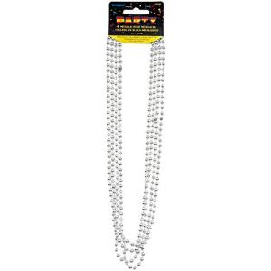 ユニークUnique Metallic Silver Bead Necklaces  4ct 95130  並行輸入｜kurichan-shop