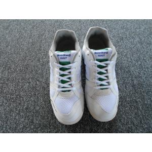 体育館シューズ　ムーンスター　MS1000T　ホワイト/グリーン