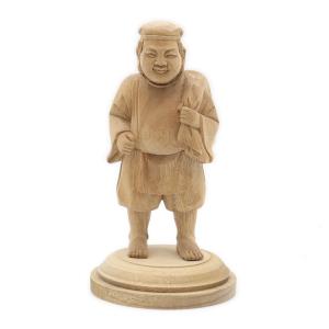 木彫り仏像】 ☆白檀弘法大師（空海） 坐2.0寸 総高16.5cm 「真言宗脇