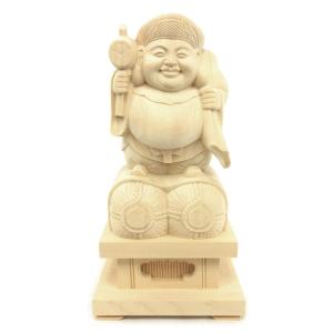 木彫り仏像 七福神之【寿老人】 柘植 金泥付 高さ8.5cm : 海宇工芸館