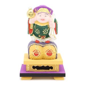 仏像 大黒天 大黒天像 大黒様 七福神 俵座 総高30cm 桧木 木彫り仏像