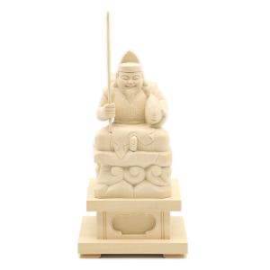 木彫り仏像 七福神之【寿老人】 柘植 金泥付 高さ8.5cm : 海宇工芸館
