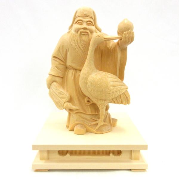 木彫仏像 七福神・福禄寿 高さ約25cm桧木 （受注生産）