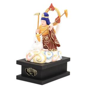 仏像 稲荷大明神 騎狐像 総高15cm 桧木彩色 お稲荷さん お稲荷様 稲荷