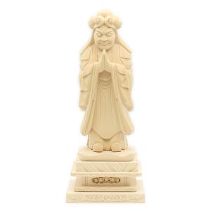 木彫り仏像 ☆楠木園城寺形訶梨帝母（鬼子母神）倚像 高約24cm 【子育