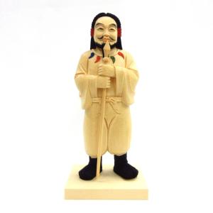 仏像 八幡大菩薩 騎馬像 総高20cm 桧木彩色 八幡神 応神天皇 : 栗田