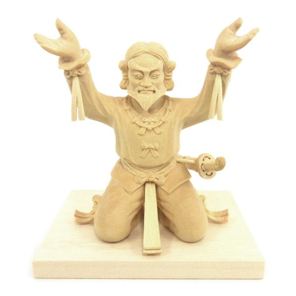 木彫神像/大国主命座像3.0寸板台桧木