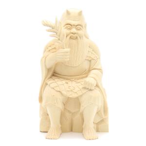恵比寿様 大黒様 木彫 恵比寿様と大黒様 7.5cm角 白木 木像 枡形 置物