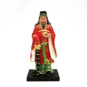 仏像 八幡大菩薩 騎馬像 総高20cm 桧木彩色 八幡神 応神天皇 : 栗田