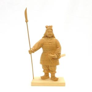 神像 神功皇后三韓遠征像 総高21cm(武器込み25cm) 桧木彩色 : 栗田
